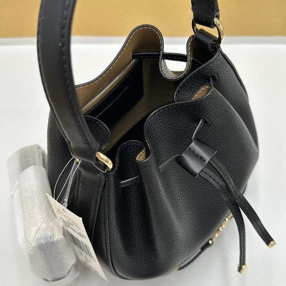 MICHAEL KORS  Reed Medium Pebbled Leather Bucket Bag Black NWT - Picture 8 of 14